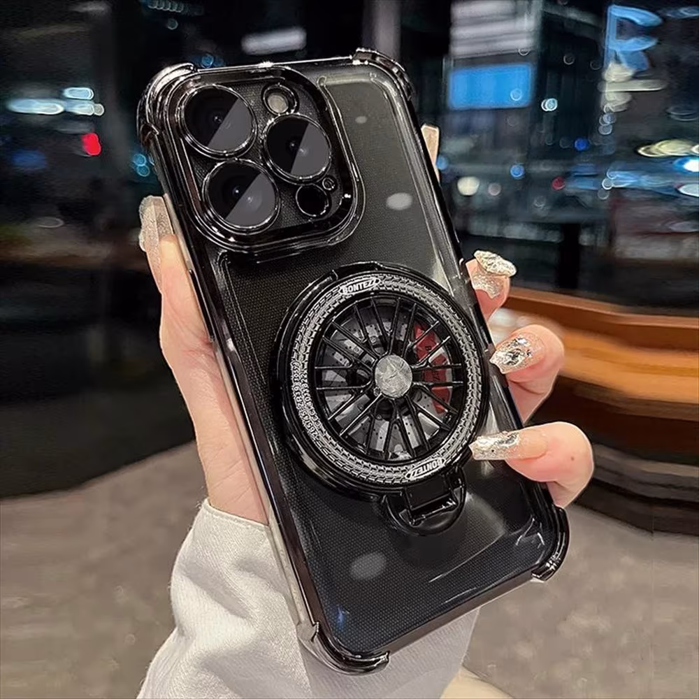 iPhone 16 Pro Max , 15 Pro Max, 14 Pro Max Transparent & Relieve Stress Spinning Top Magsafe Holder Case