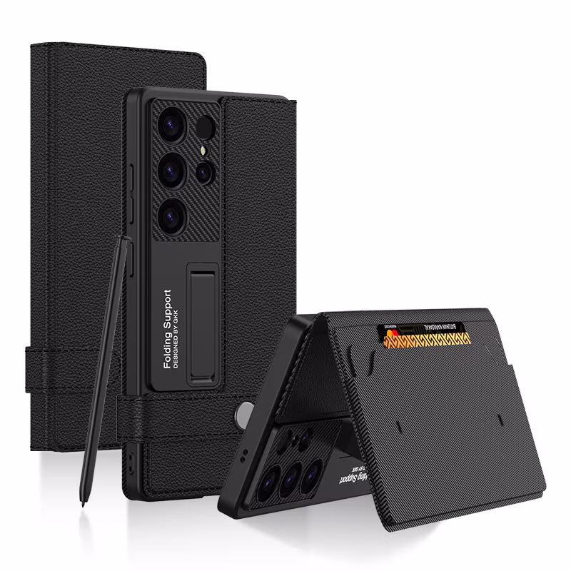 Samsung Galaxy S25 Ultra Flip Case With Leather Wallet And Magnetic Buckle
